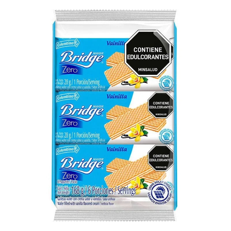 Galletas BRIDGE sabor vainilla zero (168 gr)