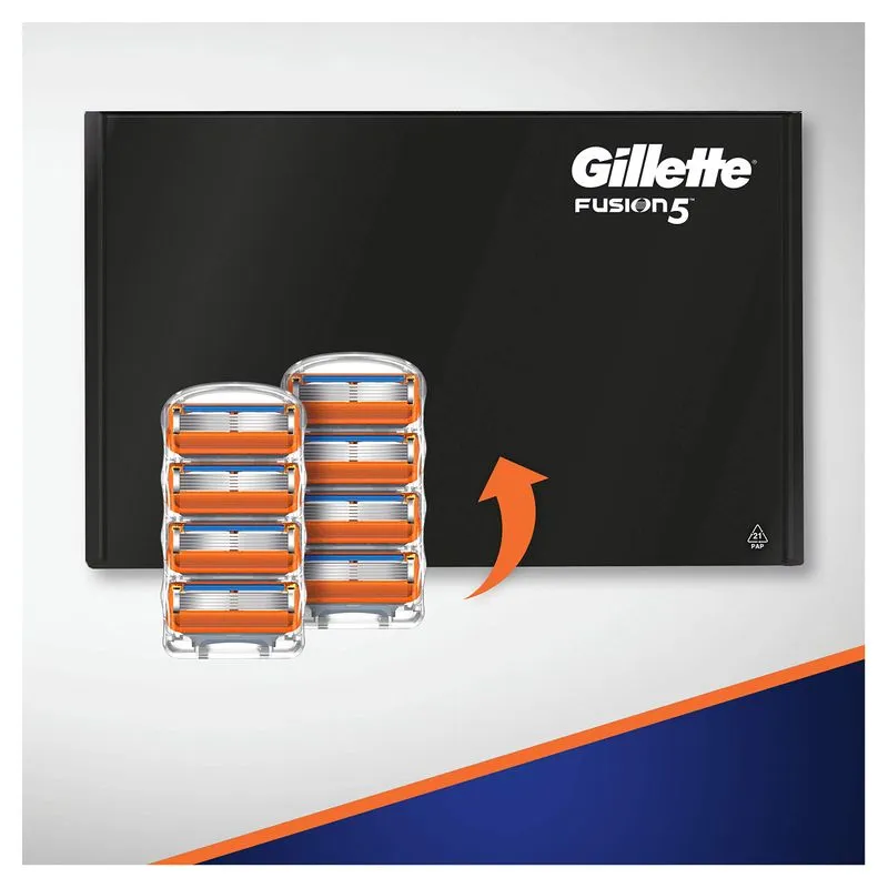 Gillette Fusion Power Lâminas De Barbear, 8 Recargas Antigas