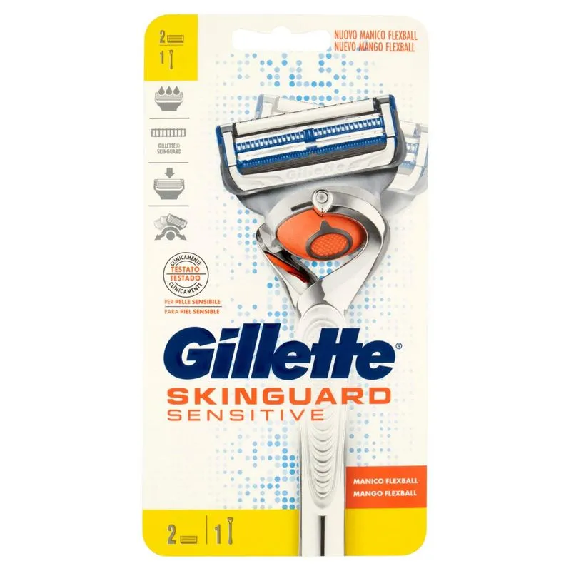 Máquina De Barbear Gillette Skinguard Sensitive, 1 Alça, 2 Lâminas