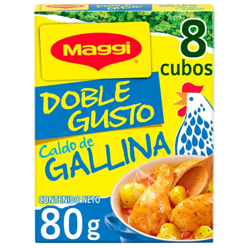 Maggi Caldo de Gallina Doble Gusto 80g 8 Cubos