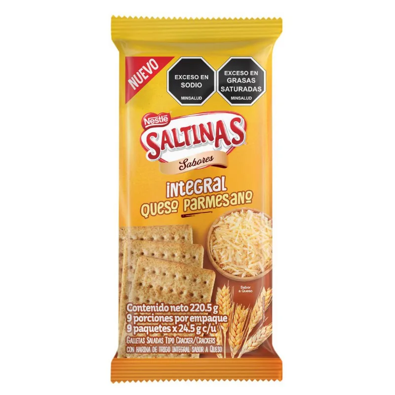 Galletas SALTINAS integral queso parmesano x9und (24.5 gr)