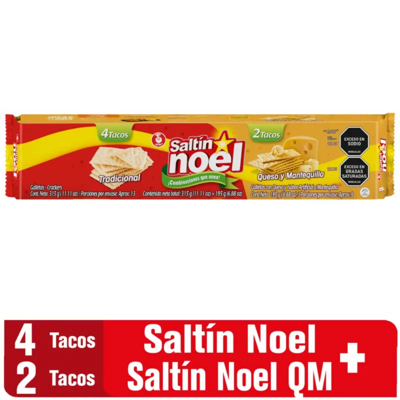 Galletas SALTIN NOEL mix tradicional y queso mantequilla (510 gr)