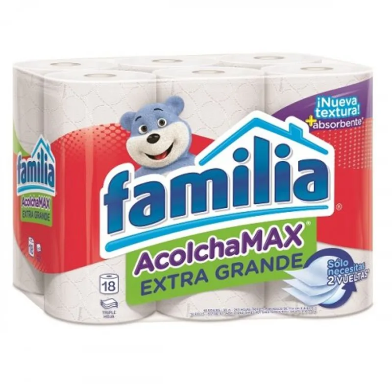 Papel Higiénico Familia Acolchamax Extra grande x 18 Rollos 30 Mts