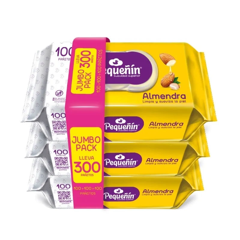 Oferta Pañitos Humedos Pequeñin Almendra 3x 100 Und