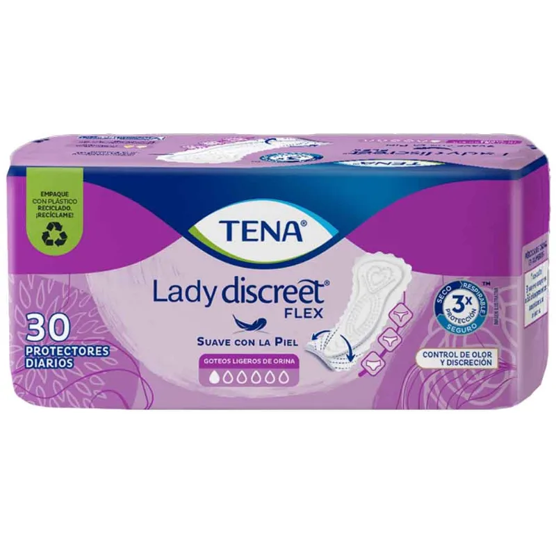 Protectores Diarios TENA Lady Discreet Flex Paquete 30un