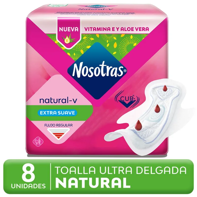 Toalla Higiénica Nosotras Natural Suave 8 un.