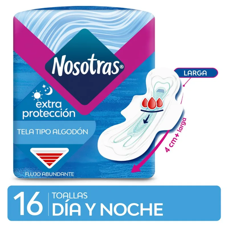 Toalla femenina Nosotras tela extra protección 16 uni