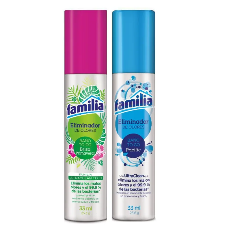 ELIMINADOR OLOR BANO TO GO FAMILIA 33 ml