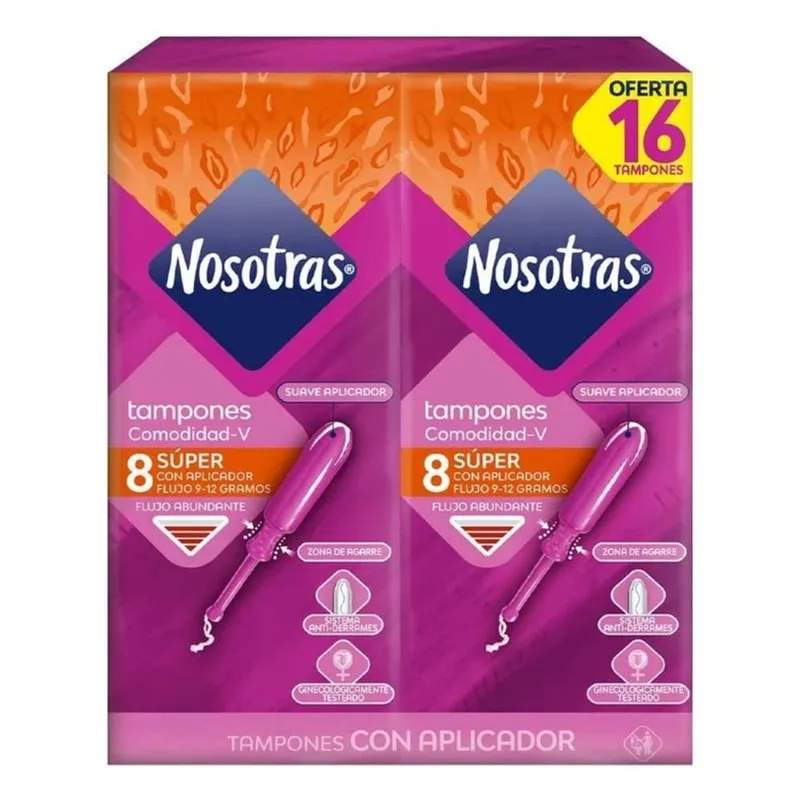 Oferta Tampones con Aplicador Nosotras 2 Paquetes 16 Unds
