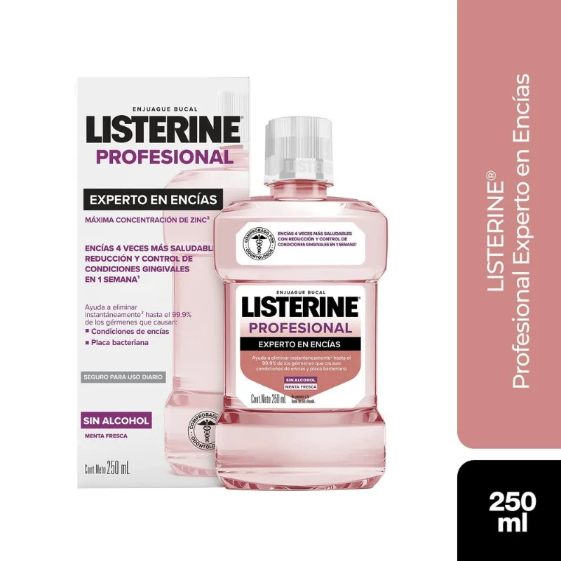 Enjuague Bucal Listerine Profesional Experto en Encías 250 Ml