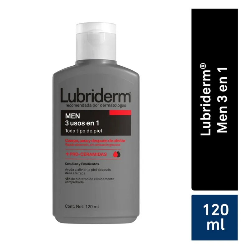 Crema Lubriderm Men 3 en 1 con Fragancia 120 ml