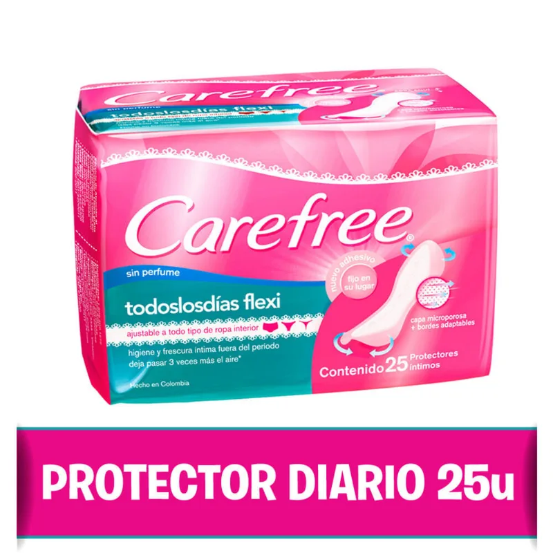 Protectores diarios Carefree todos los días flexi 25 u.