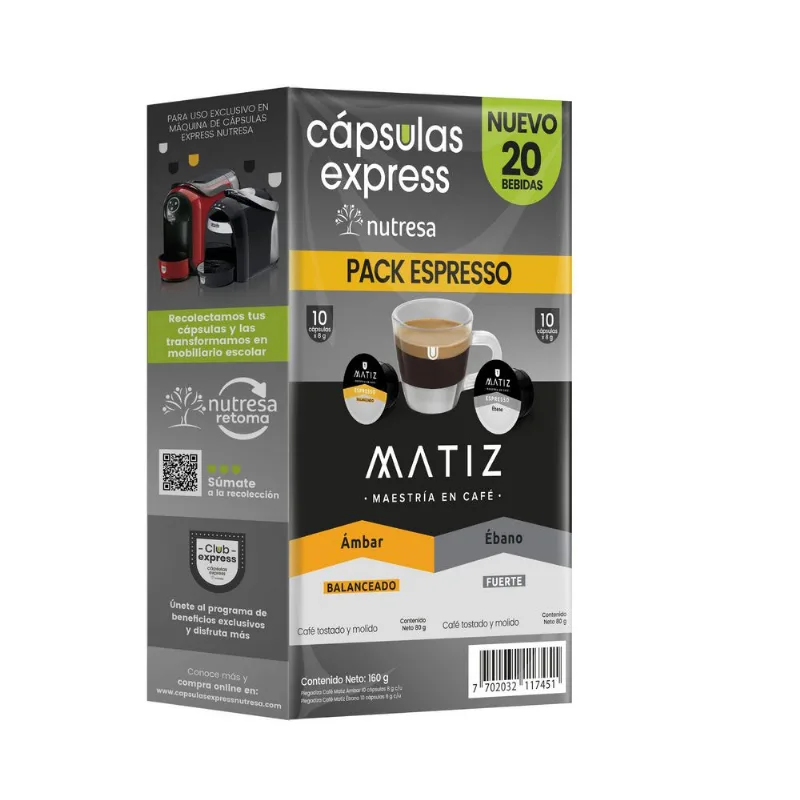 Cápsulas De Cafe Express MATIZ 160 gr