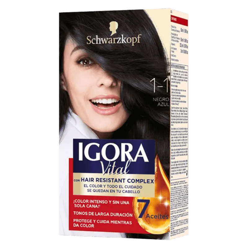 Tinte 1-1 Negro Azul Igora Vital