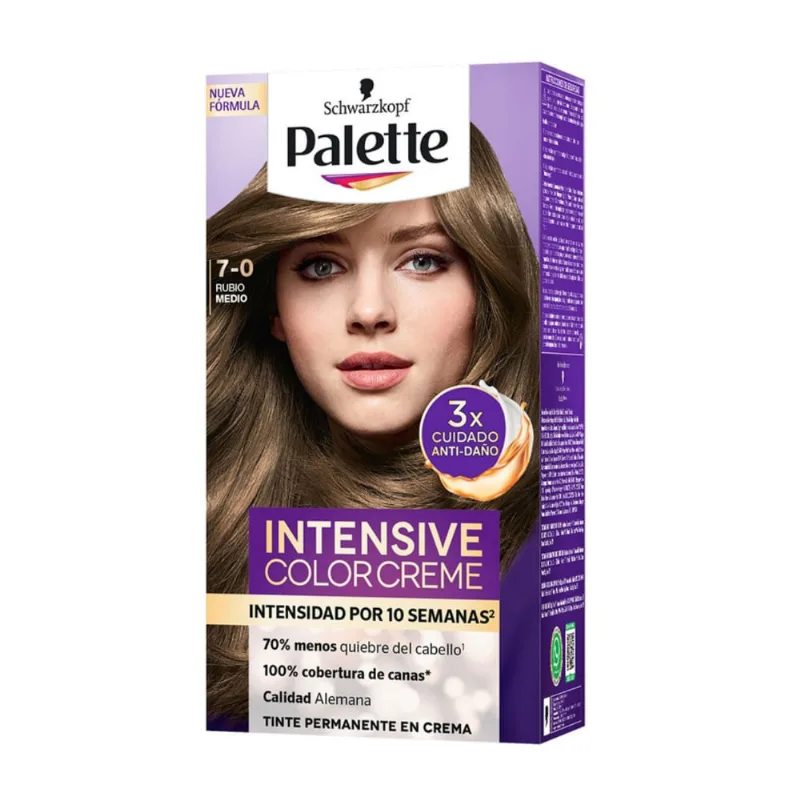 Tinte PALETTE Intensive Color Creme 7-0 Rubio Medio Caja 1un