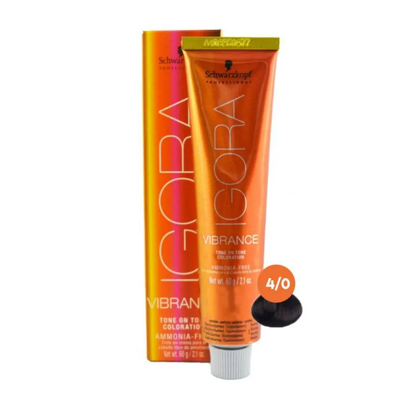 Schwarzkopf Igora Vibrance 4/0 Castanho Médio Natural - Tintura 60g