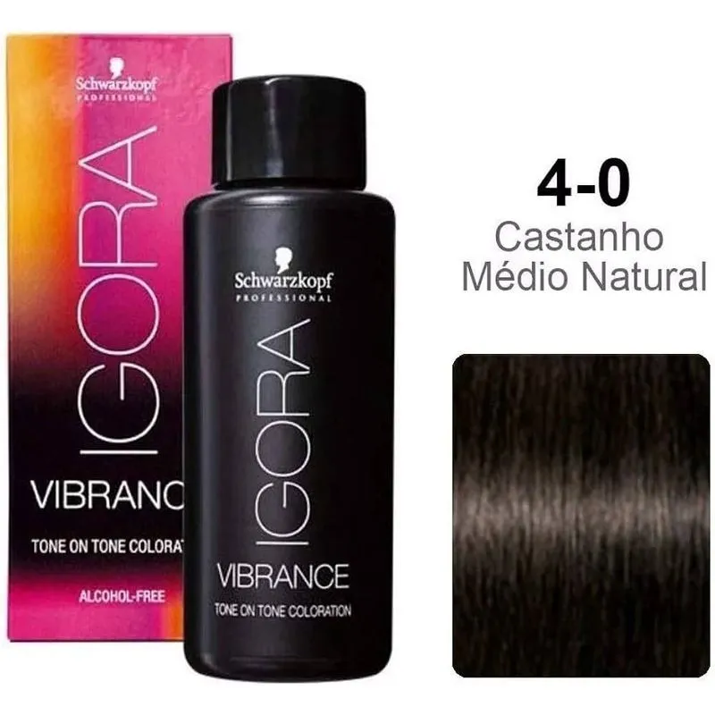 Schwarzkopf Igora Vibrance 4-0 Castanho Médio Natural 60ml