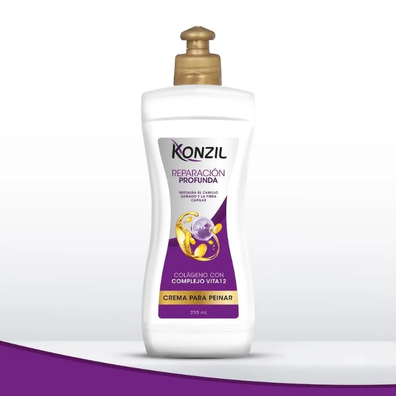 Crema para Peinar KONZIL Reparación Profunda Colágeno Frasco 230ml