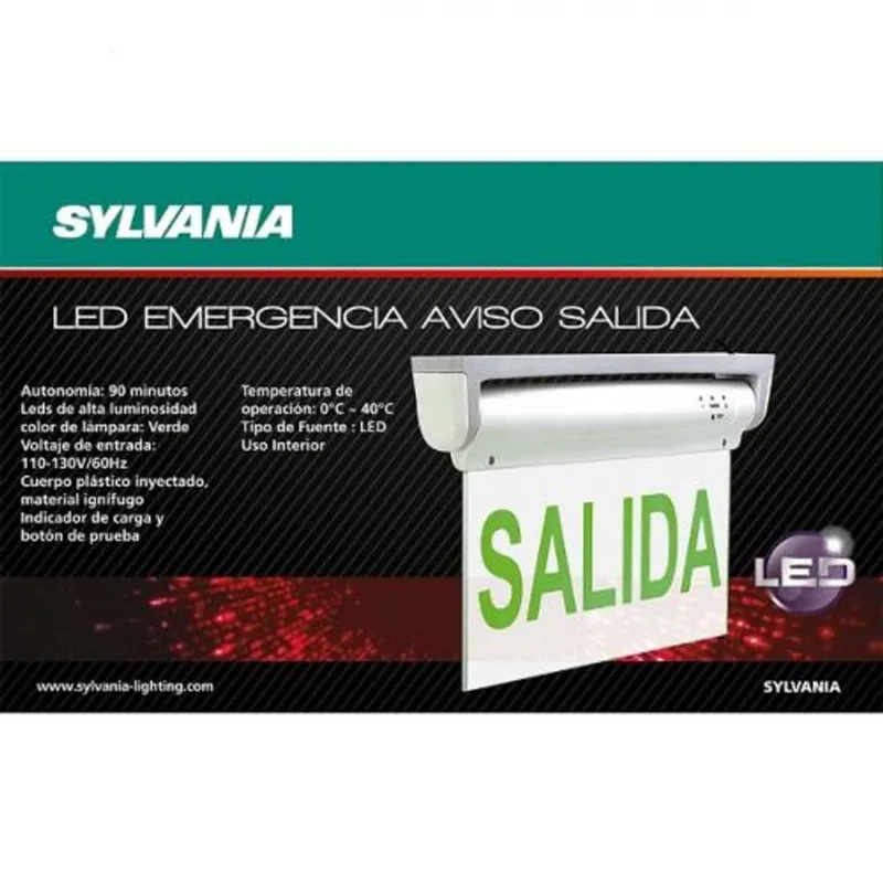 Luminaria Led Emergencia Aviso Salida Color Verde 110-130 V 8 Lm