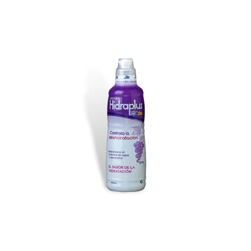 Hidraplus 75 Suero Oral Sabor a Uva Frasco con 400 Ml