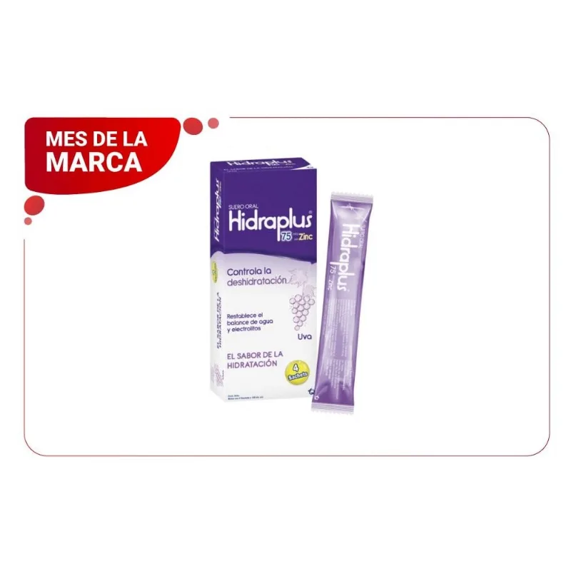 Hidraplus 75 Sabor Uva 4 Sachets