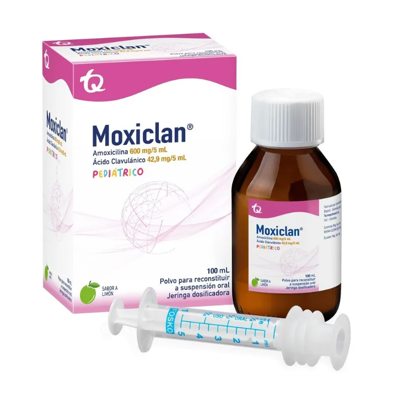 Moxiclan Amoxicilina 600/5ml Acido Clavulánico 42,9 Mg /5 Ml Polvo para Constituir 100 Ml