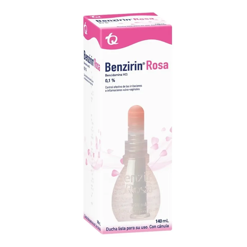 Benzirin Rosa 0.1% Ducha con Cánula Caja con Frasco con 140 Ml