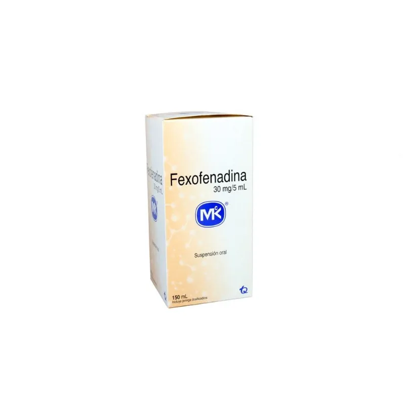 Fexofenadina Suspensión Oral 30 Mg / 5 Ml Caja con Frasco con 150 Ml