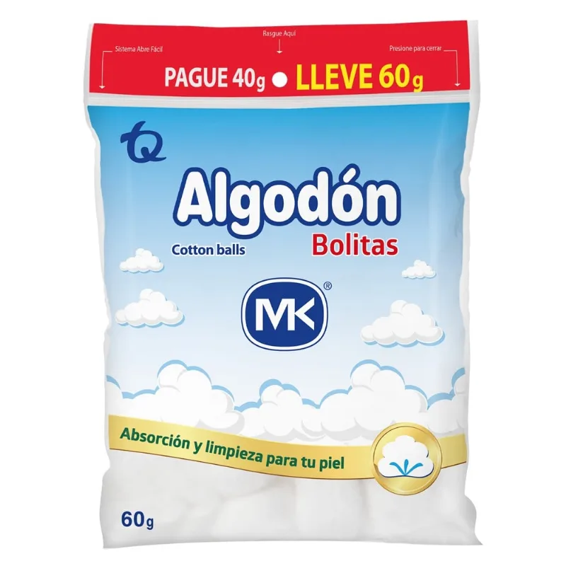 Pague 40 Lleve 60 G Algodón Mk Bolitas 60 G