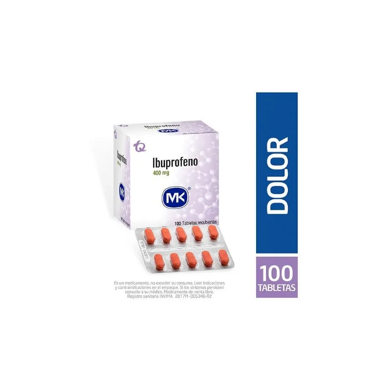 Ibuprofeno Mk 400 Mg Caja con 100 Tabletas Cubiertas