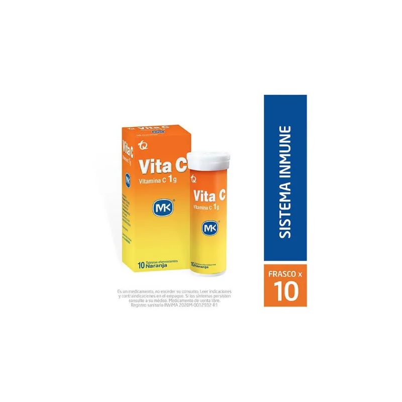 Vita C 1 G Sabor Naranja Caja con 10 Tabletas