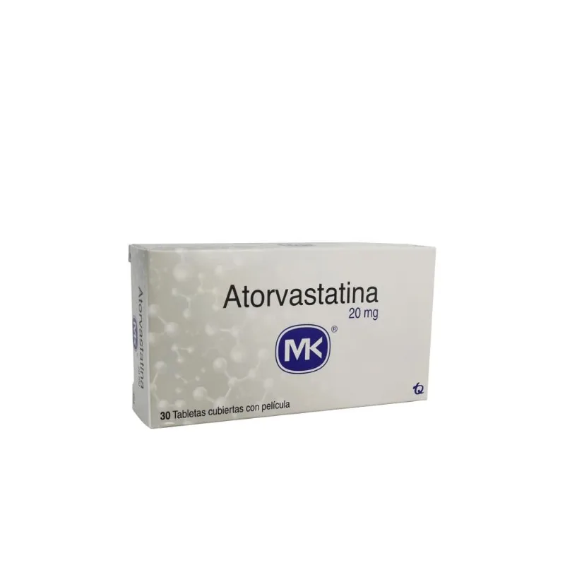 Atorvastatina 20 Mg Caja con 30 Tabletas Cubiertas