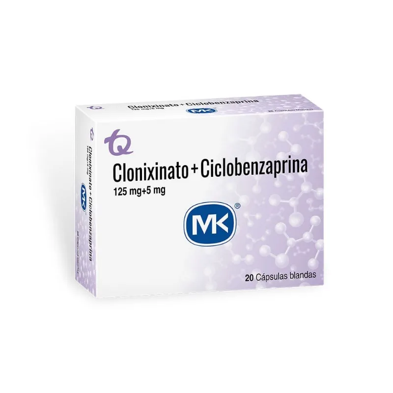 Clonixinato/ Ciclobenzaprina 125/5mg Caja con 20 Cápsulas Blandas