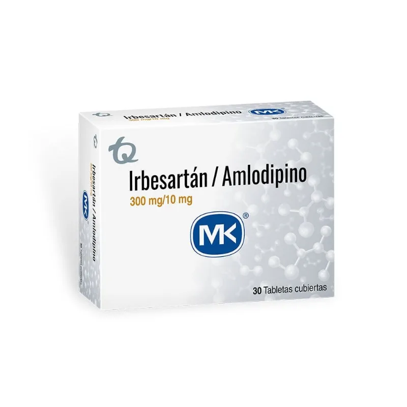 Irbesartan/ Amlodipino 300/10 Mg Caja con 30 Tabletas