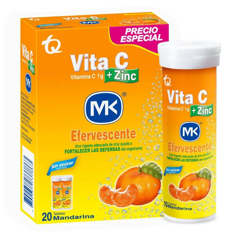 Oferta Vita C Zinc Mk Mandarina 20 Tabletas