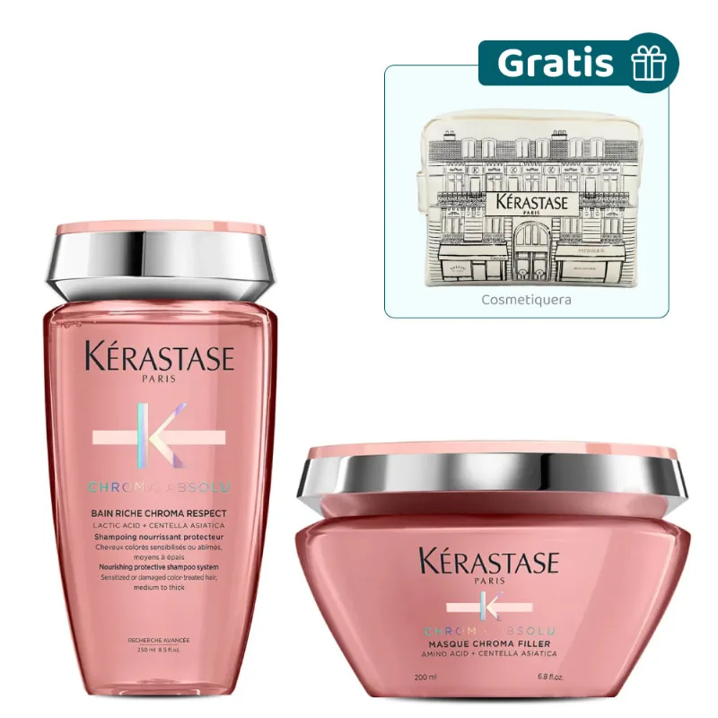 Kit: Chroma Absolu Set Color Radiante + Cosmetiquera - Kérastase Kit
