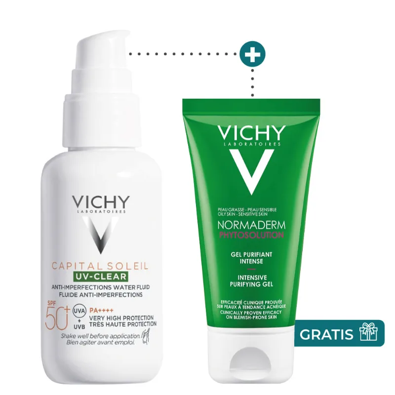 Kit Capital Soleil Uv Clear + Gel de limpieza Normaderm - Vichy Kit