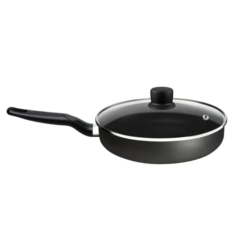Frigideira com Tampa Funda Robusta 24 cm - Grafite - Rochedo