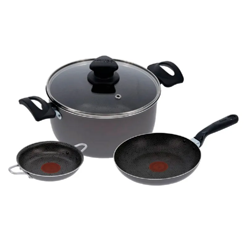 Batería de cocina antiadherente tapa vidrio start x4piezas Imusa