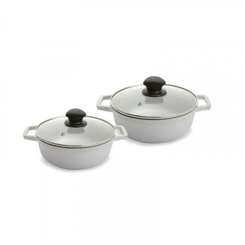 Set de Calderos Imusa de 22 y 24 cm con Tapa de Vidrio