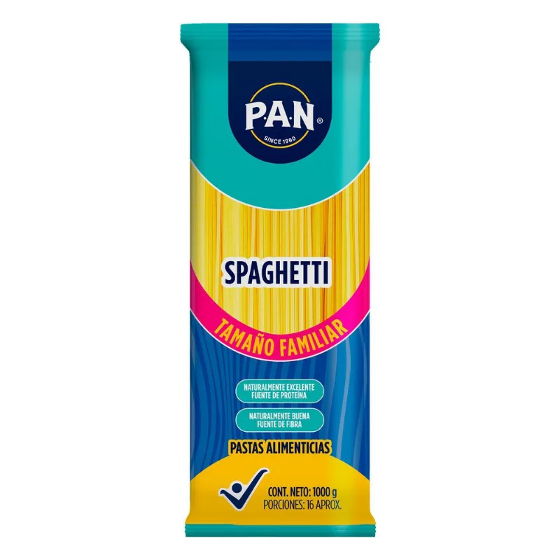 Pastas PAN spaghetti tamaño familiar (1000 gr)