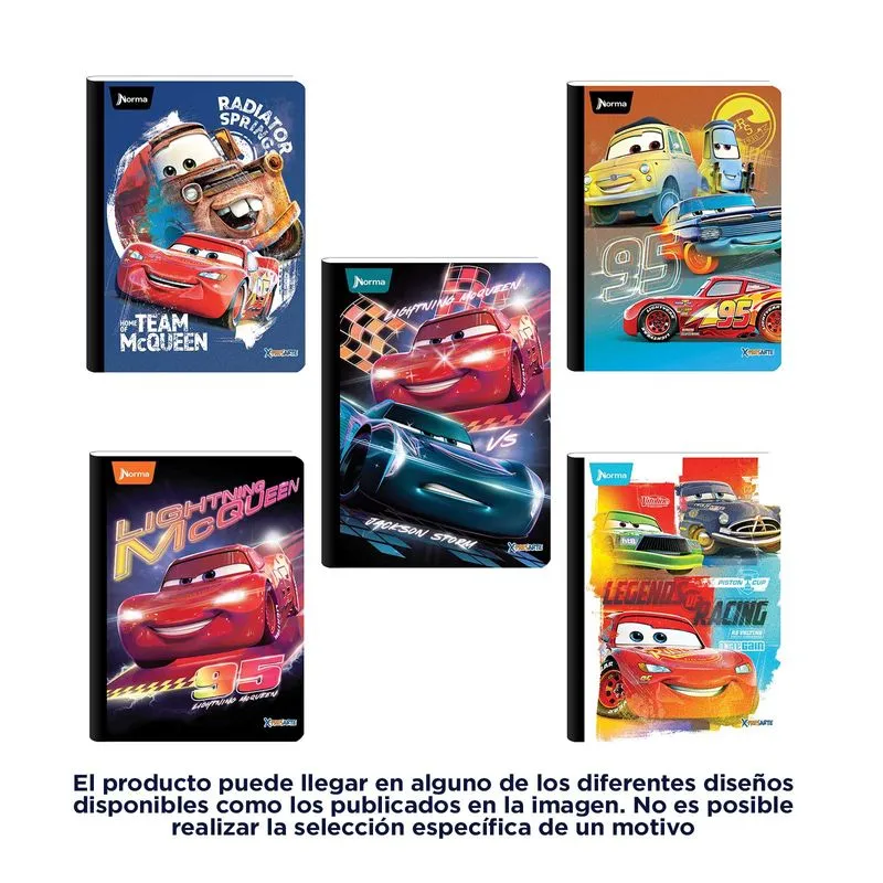 Cuaderno cosido de 100 hojas cuadriculado Cars (surtido)