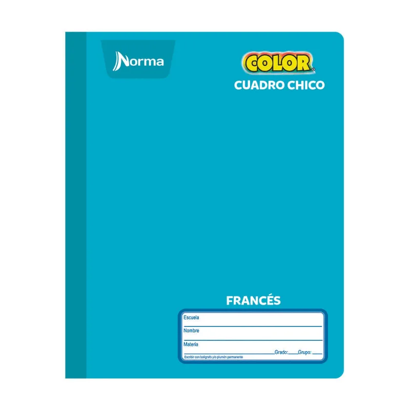 Cuaderno Forma Francesa | 100 Hojas Cuadro Chico | Norma | Color
