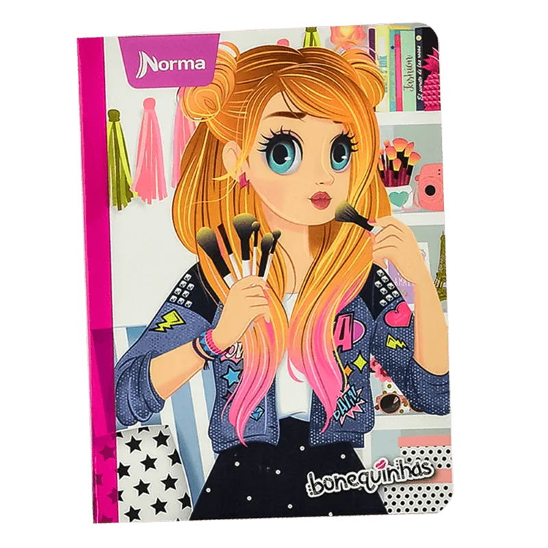Cuaderno Bonequinhas Grande|Cosido|Raya Ancha|100 Hojas Cuaderno Grande Cosido Bonequinhas Raya Ancha 100 Hojas