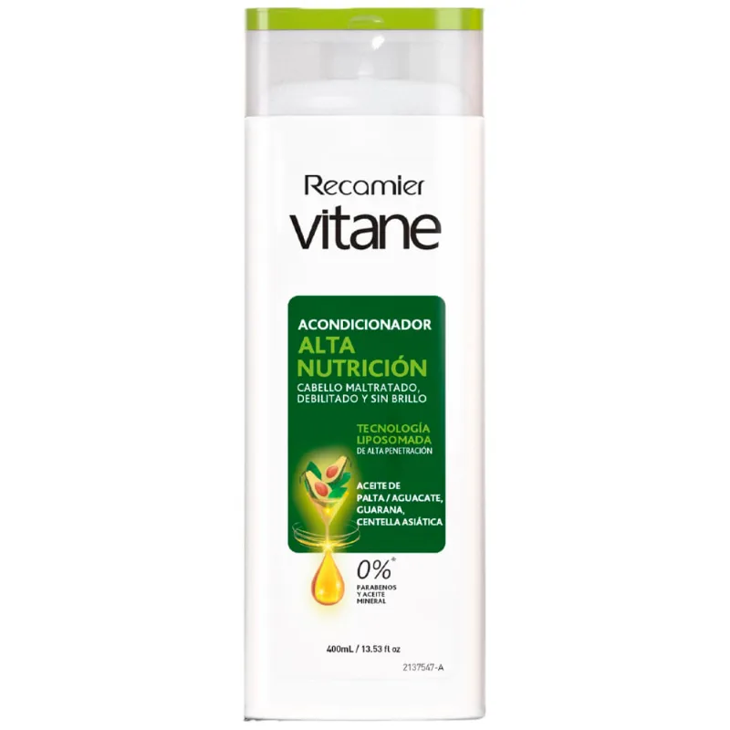 Acondicionador Recamier VITANE Alta Nutrición Frasco 400ml