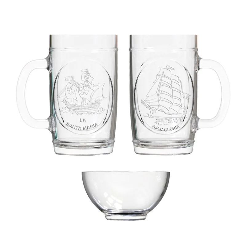 Kit cervecero 2 jarros + Bowl Cristar