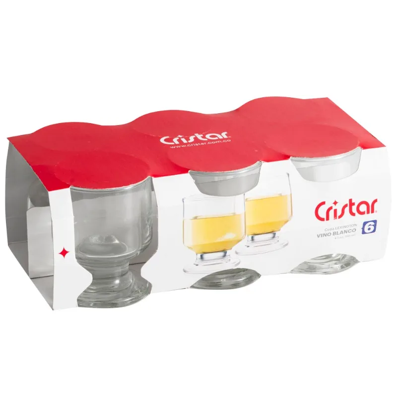 Set de Copas CRISTAR Can Lisa Vino 6un 180x220x220mm