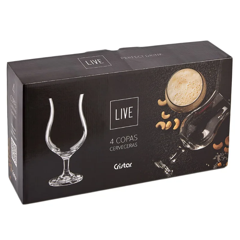 Copa cervecera Pragalive 4 piezas Cristar