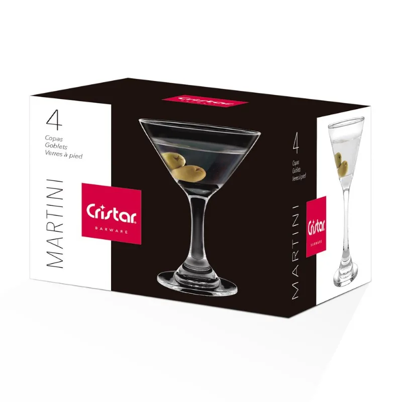 Set 4 Copas Cristar Martini 274 cc