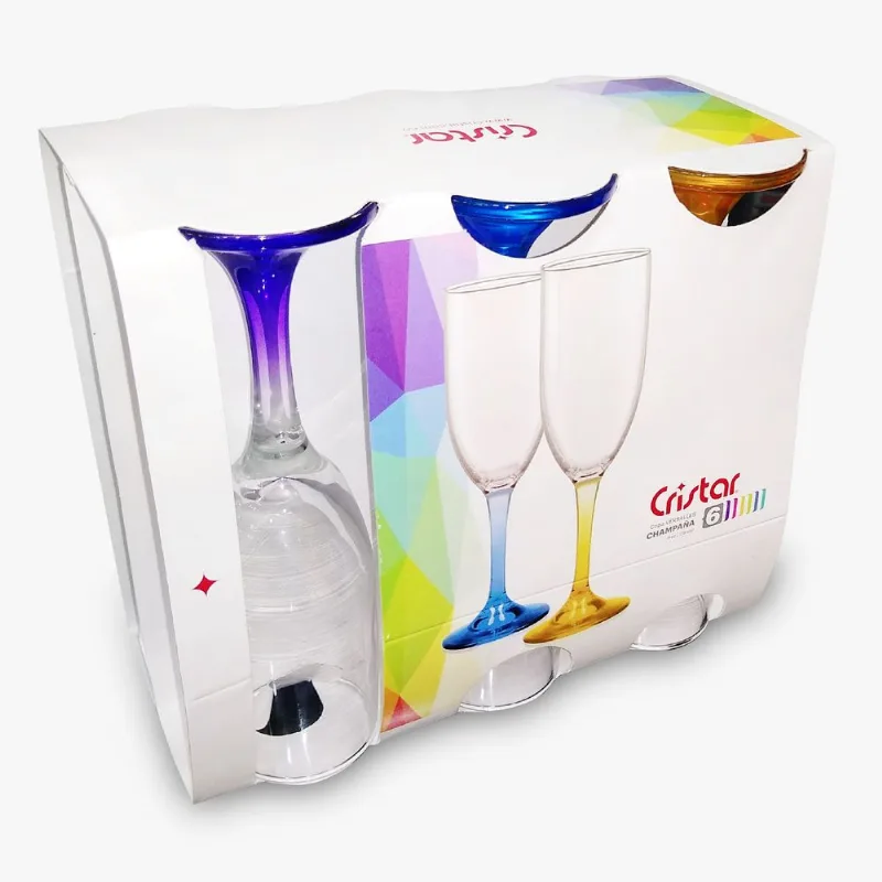 Set 6 Copas Cristar Flute Versalles 176 cc